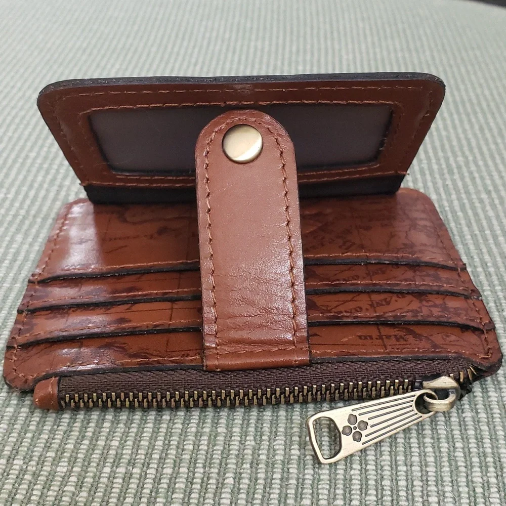 EUC Patricia Nash Cassis RFID  Leather ID card wallet English Garden Floral Map - Picture 5 of 8